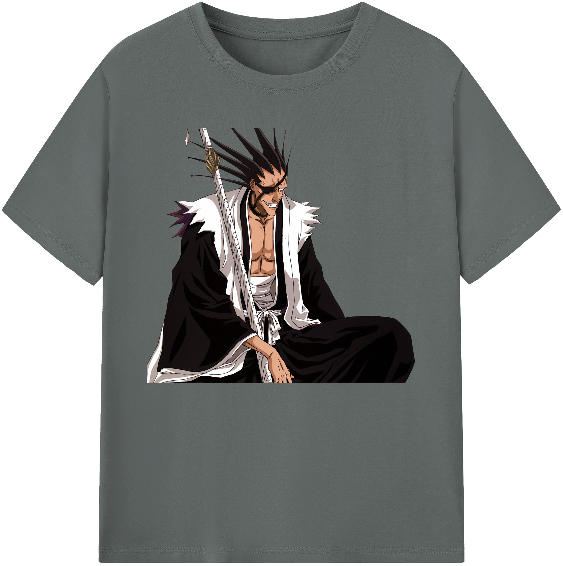 （画像用） ブリーチ ざらき けんぱち BLEACH Zaraki Kenpachi 綿100％ メンズ半袖Tシャツ｜肌触りやわらか＆通気性
